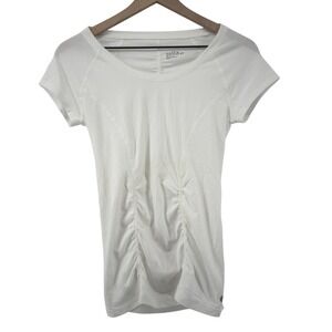 Zella Short Sleeve Cinched Athletic T-Shirt White Women S Athleisure Workout Gym